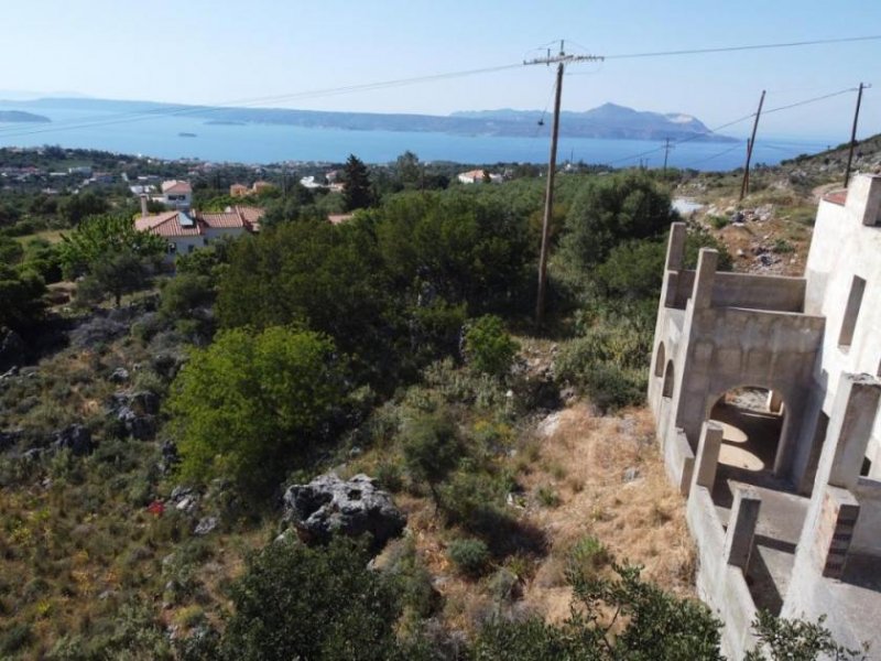 Drapanos Kreta, Drapanos: Rohbau mit Panoramablick auf das Meer und die Berge zu verkaufen Haus kaufen